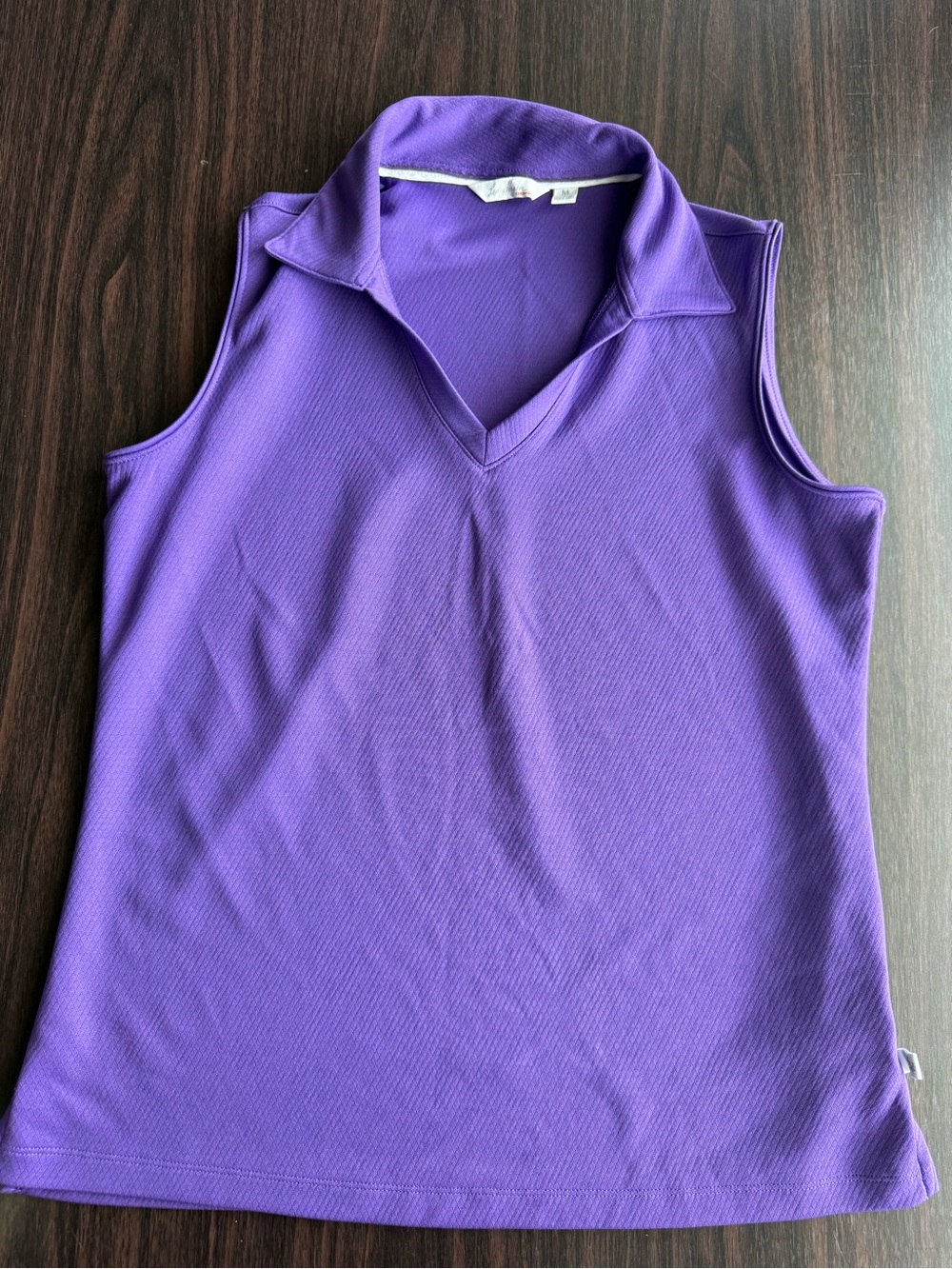 Lady Hagen Purple V-Neck Sleeveless Polo Tank